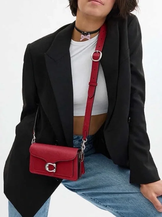 Coach Tabby 20 Ruby Pebbled Leather NWT Silver Hardware Shoulder Crossbody Bag - Picture 5 of 13